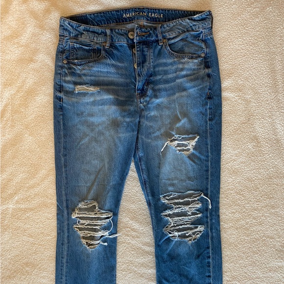 American Eagle Outfitters Denim - American Eagle Outfitters Medium Wash Blue Distressed Jeans